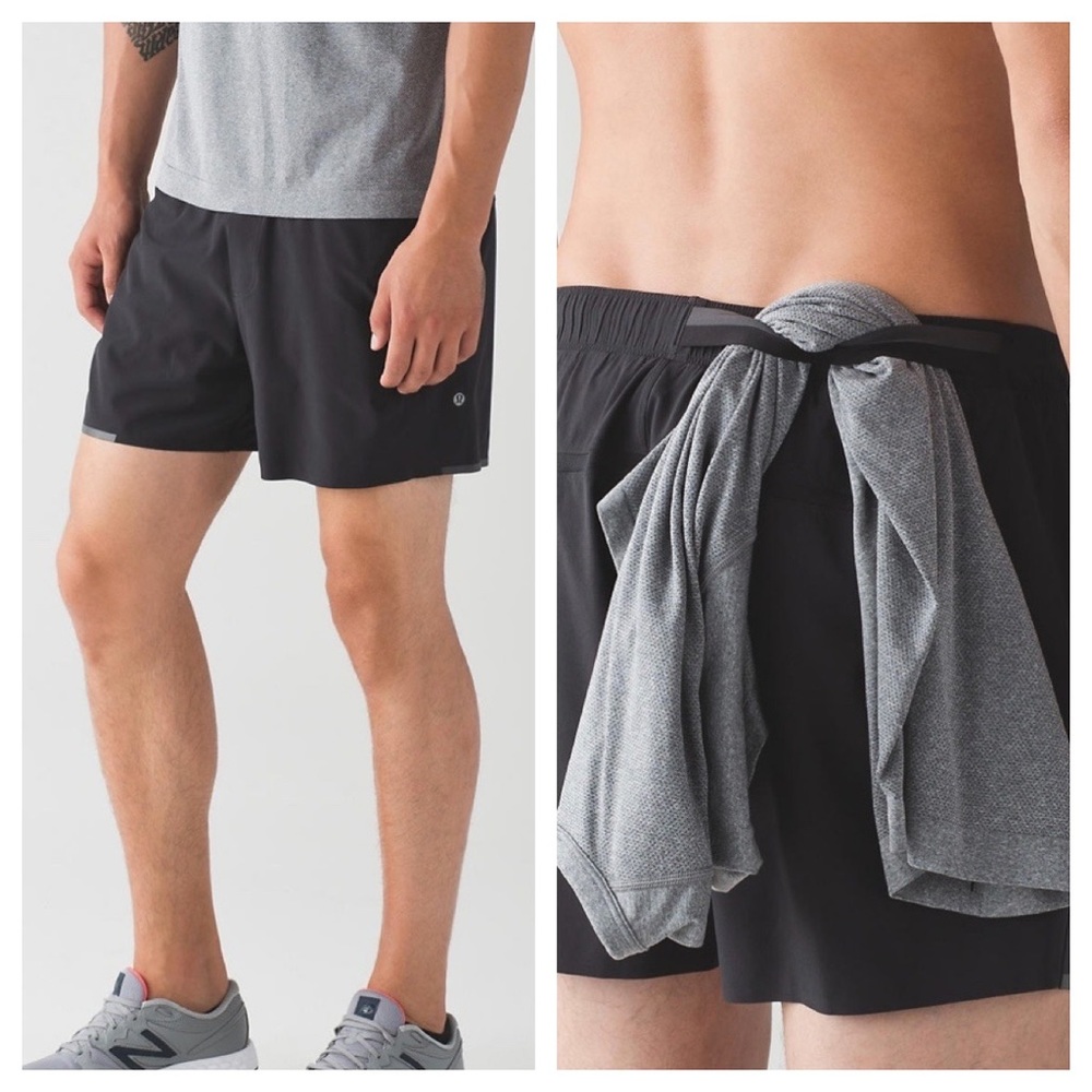 lululemon athletica Men’s Black Running Shorts